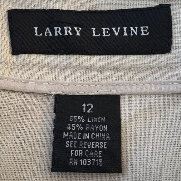 Larry Levine Beige Linen Blend Tiered Ruffle Pencil Skirt Womens Size 12 - Picture 4 of 5